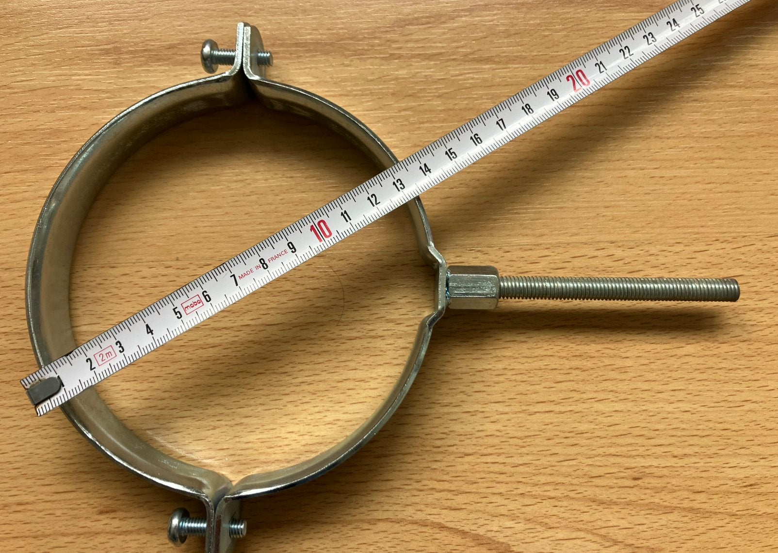 Pijpklem met schroefdraad - 13mm diameter, Ophalen of Verzenden, Gebruikt, 100 tot 250 mm, Overige typen