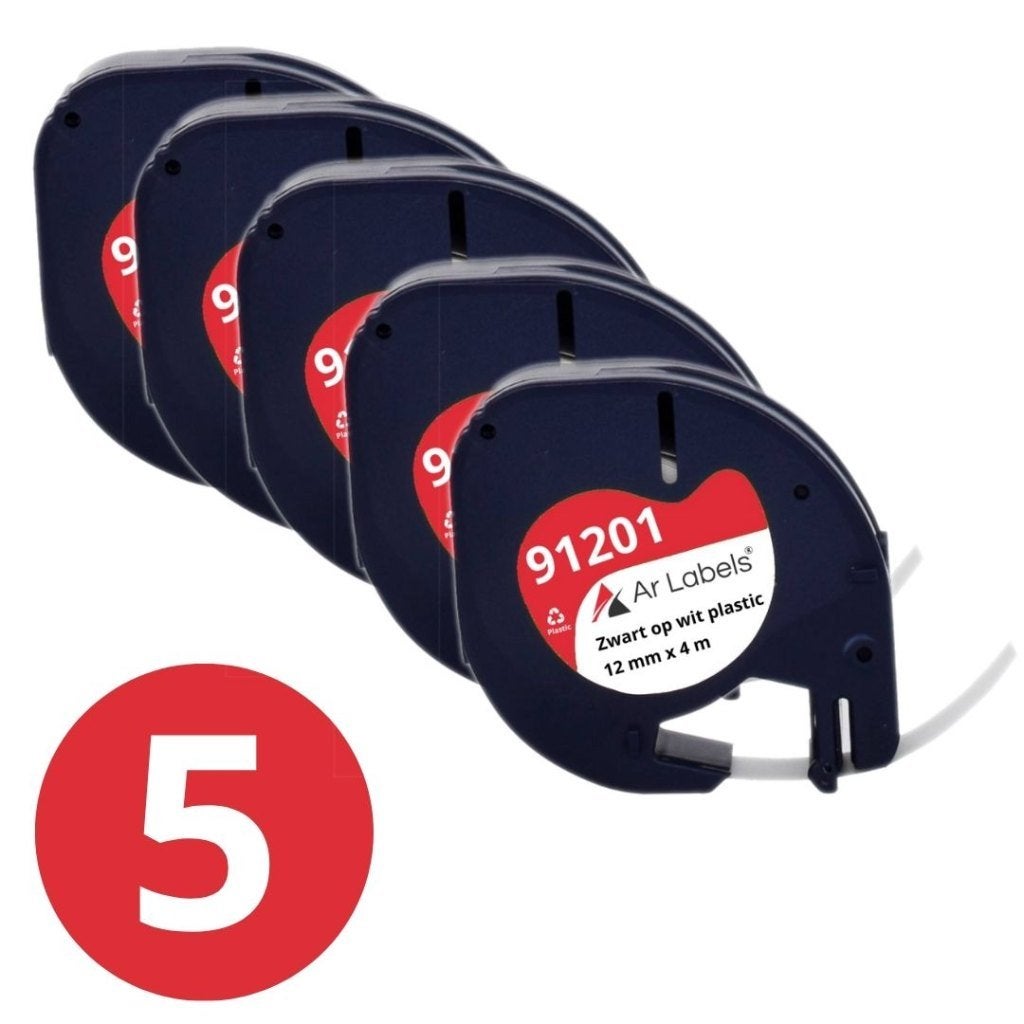 Dymo Letratag Navulling 91201- 5 stuks - Ar Labels, Qwerty, Ar Labels, Nieuw, Ophalen of Verzenden