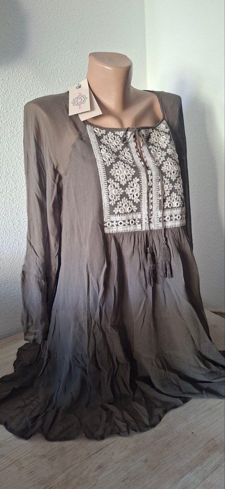 Nieuwe bruine tuniek van Miss June.  Maat 1(S/M) 36/38, Bruin, Miss June, Nieuw, Ophalen of Verzenden