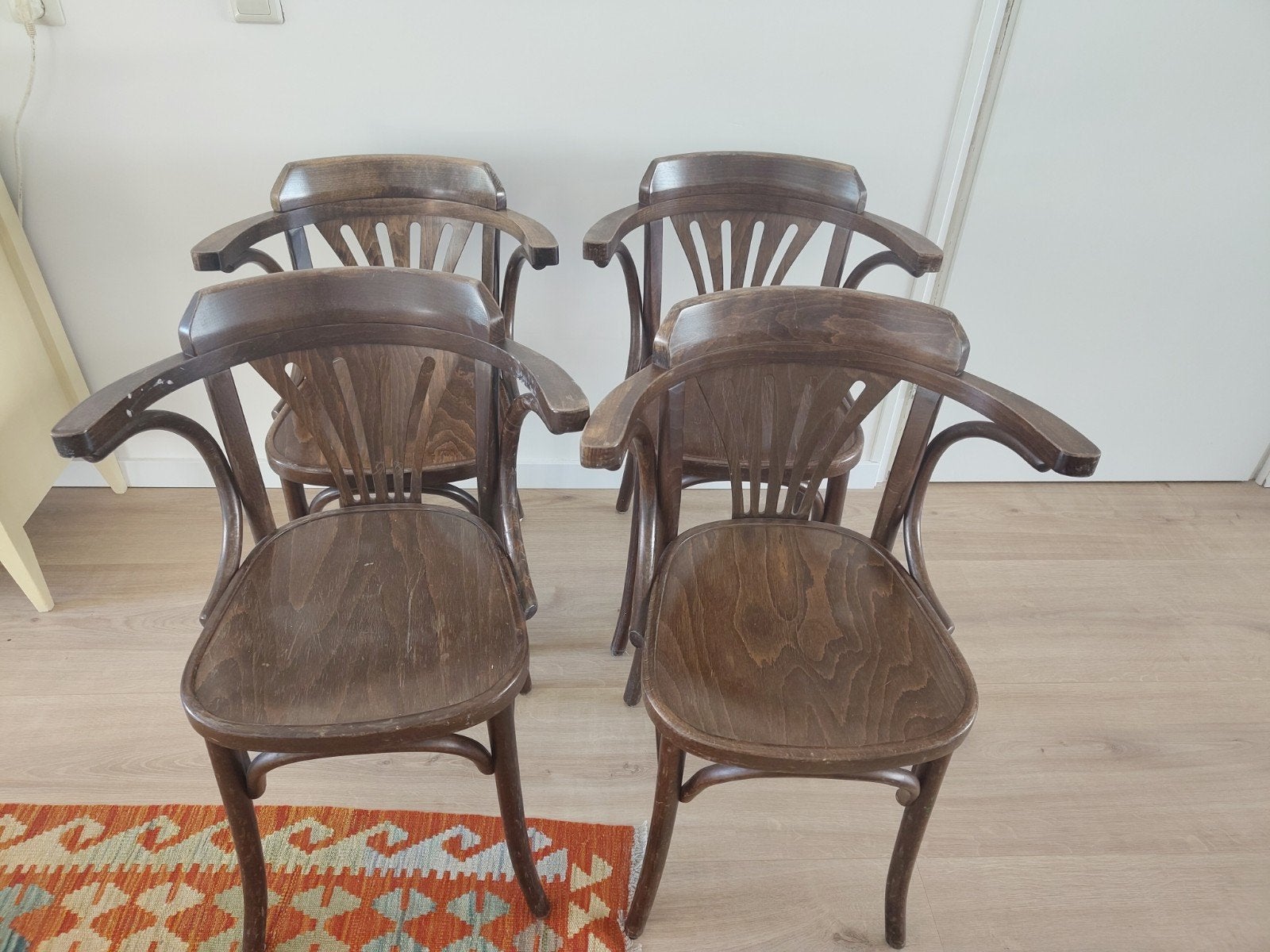 Cafe stoelen - Thonet, Ophalen, Gebruikt, Bruin, Vijf, Zes of meer stoelen