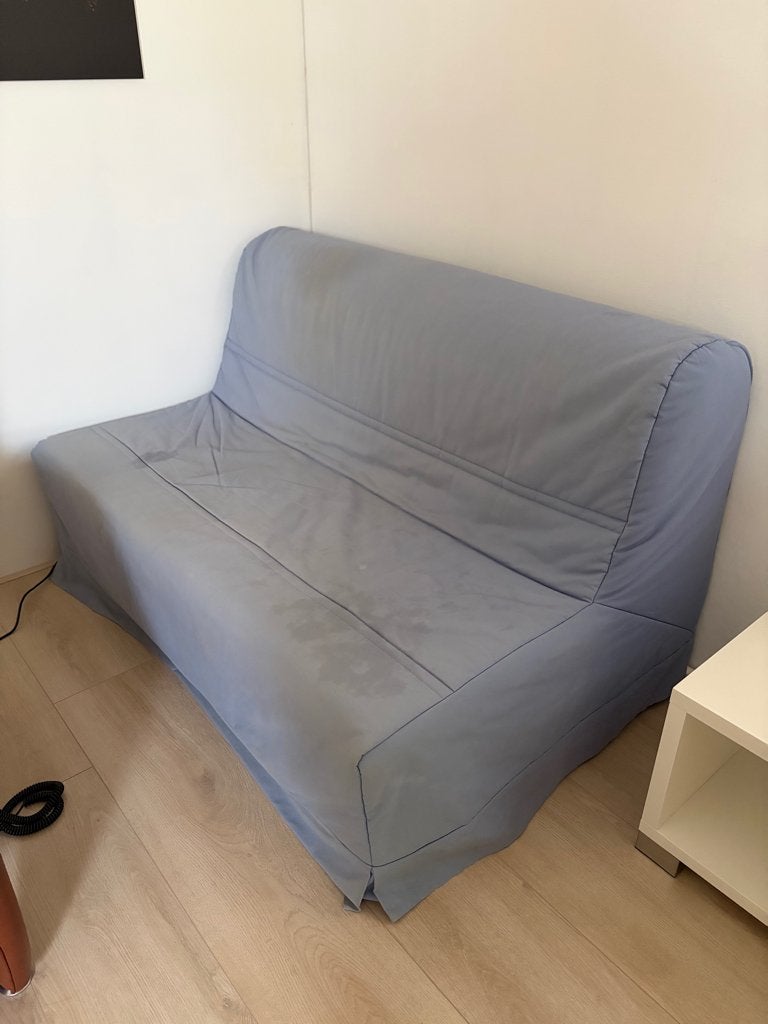 Slaapbank, Huis en Inrichting, Ophalen, Gebruikt, Blauw, Tweepersoons