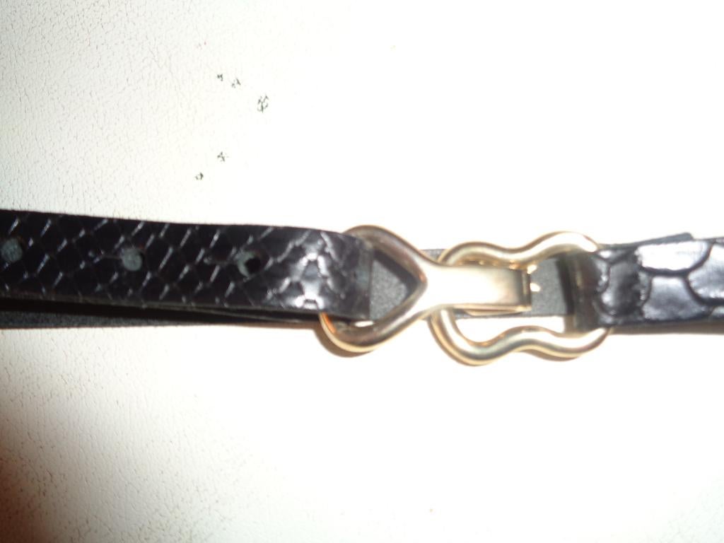 MARK blauwe krokodillen look leren smalle riem, Minder dan 3 cm, Overige kleuren, Echt leder, Ophalen of Verzenden