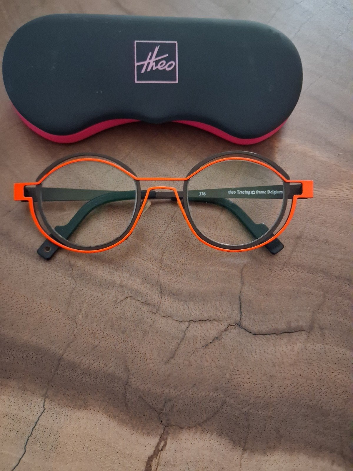 Theo montuur neon oranje bril, Overige merken, Gebruikt, Oranje, Ophalen of Verzenden