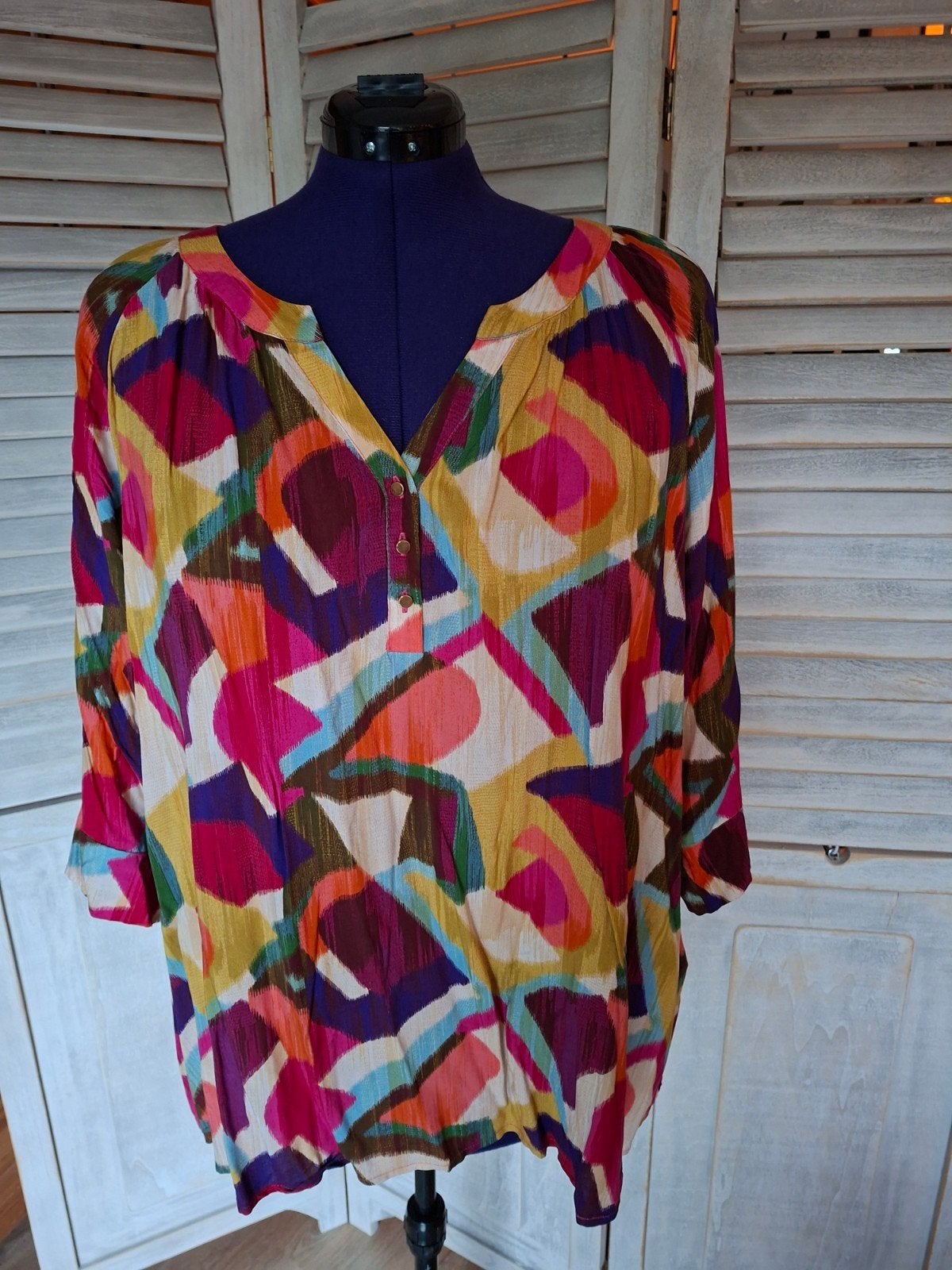 Zgan Cassis & Paprika blouse/tuniek, mt 52, Maat 46/48 (XL) of groter, Zo goed als nieuw, Paprika, Meerkleurig