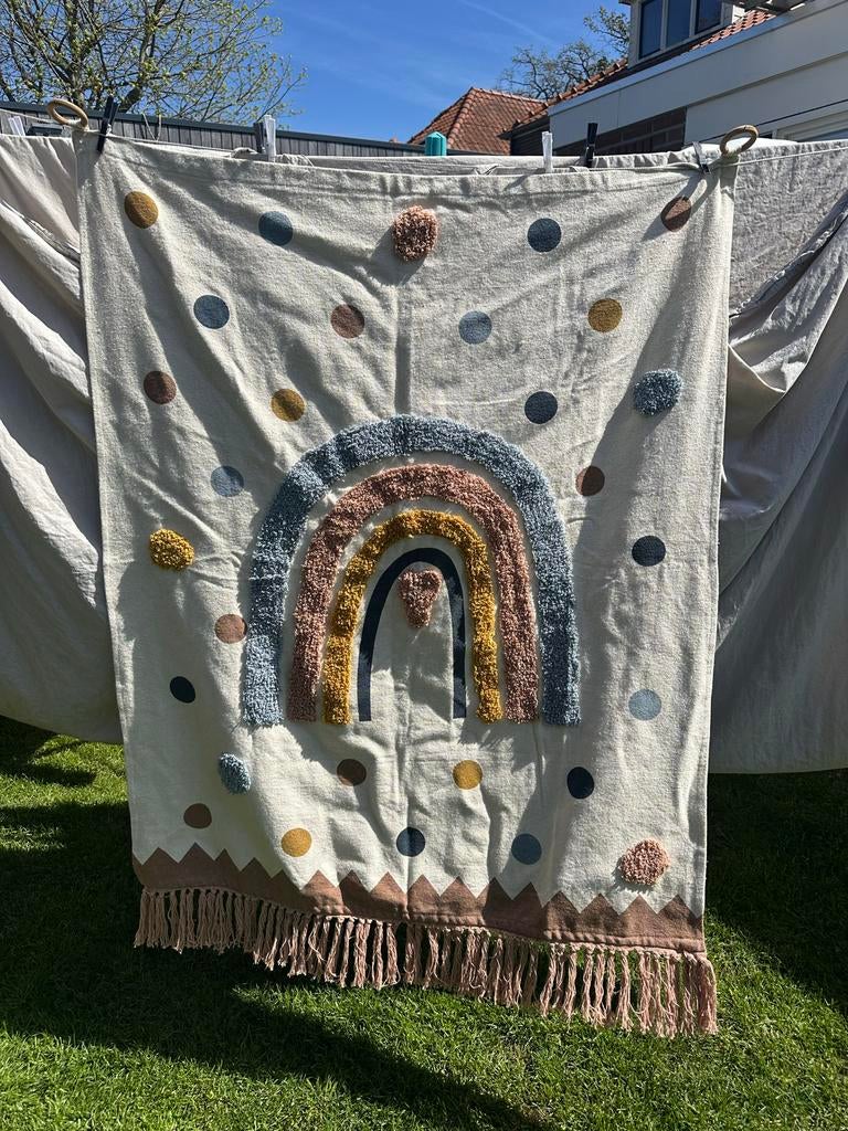 Wandkleed Regenboog Canvas Ibiza Bohemien Kinderkamer, Huis en Inrichting, Woonaccessoires | Wanddecoraties, Boho, Meerkleurig