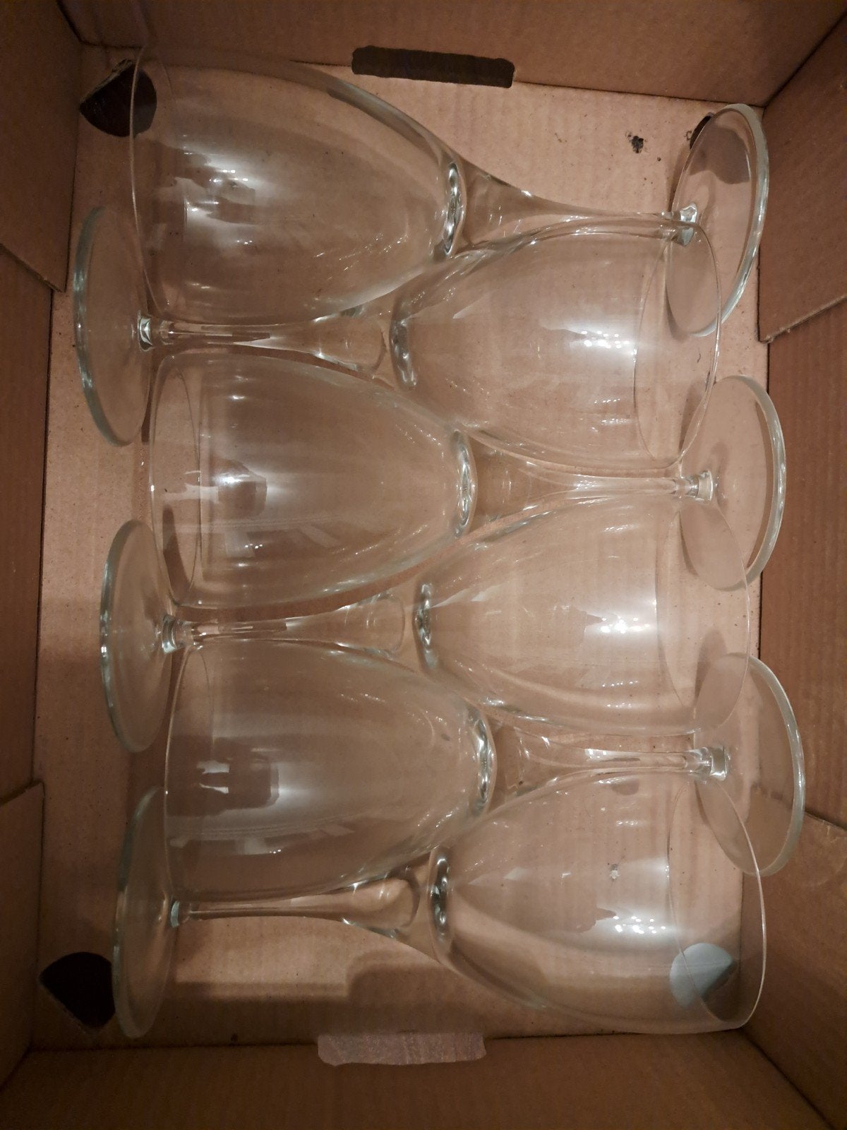 Set van 6 wijnglazen, Huis en Inrichting, Ophalen, Glas of Glazen, Gebruikt, Glas