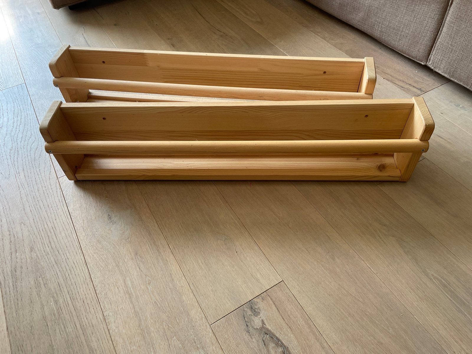 IKEA houten boekenplankjes (2 stuks), Ophalen, Met plank(en), Minder dan 50 cm, Gebruikt
