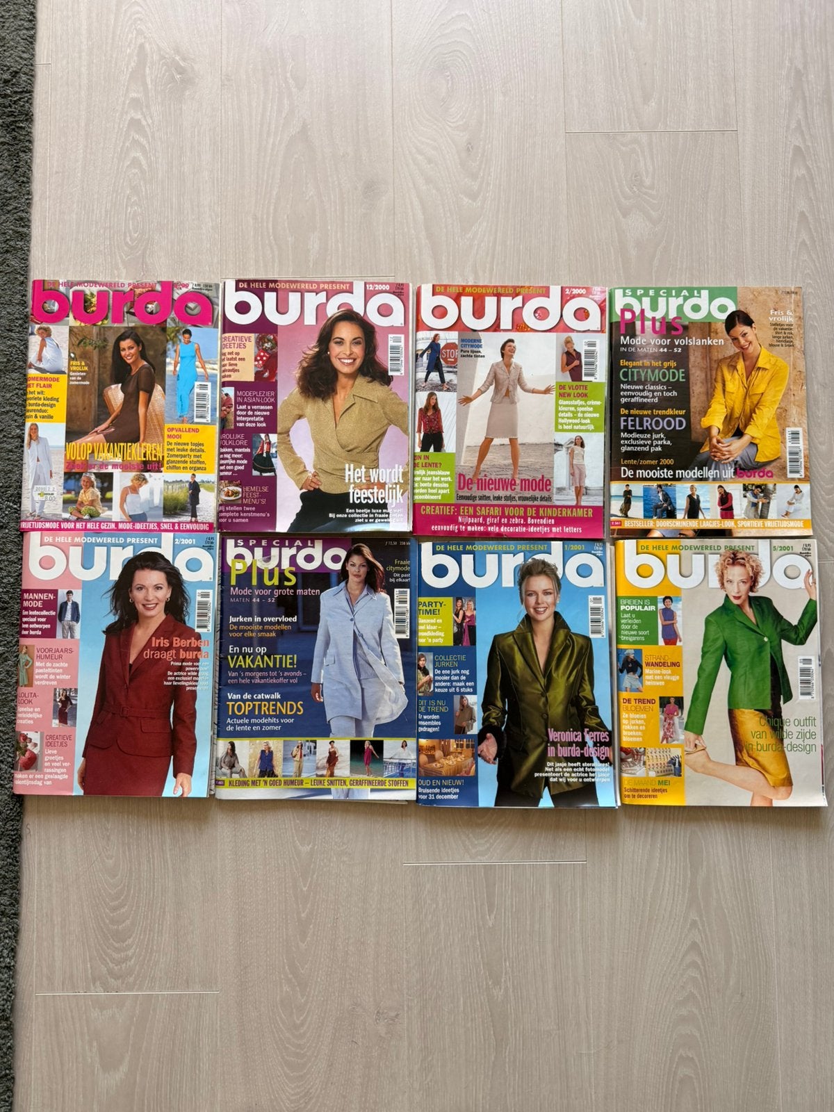 Burda 1999-2001 + Burda Plus | 8 tijdschriften, Hobby en Vrije tijd, Ophalen of Verzenden, Zo goed als nieuw, Vrouw, Burda