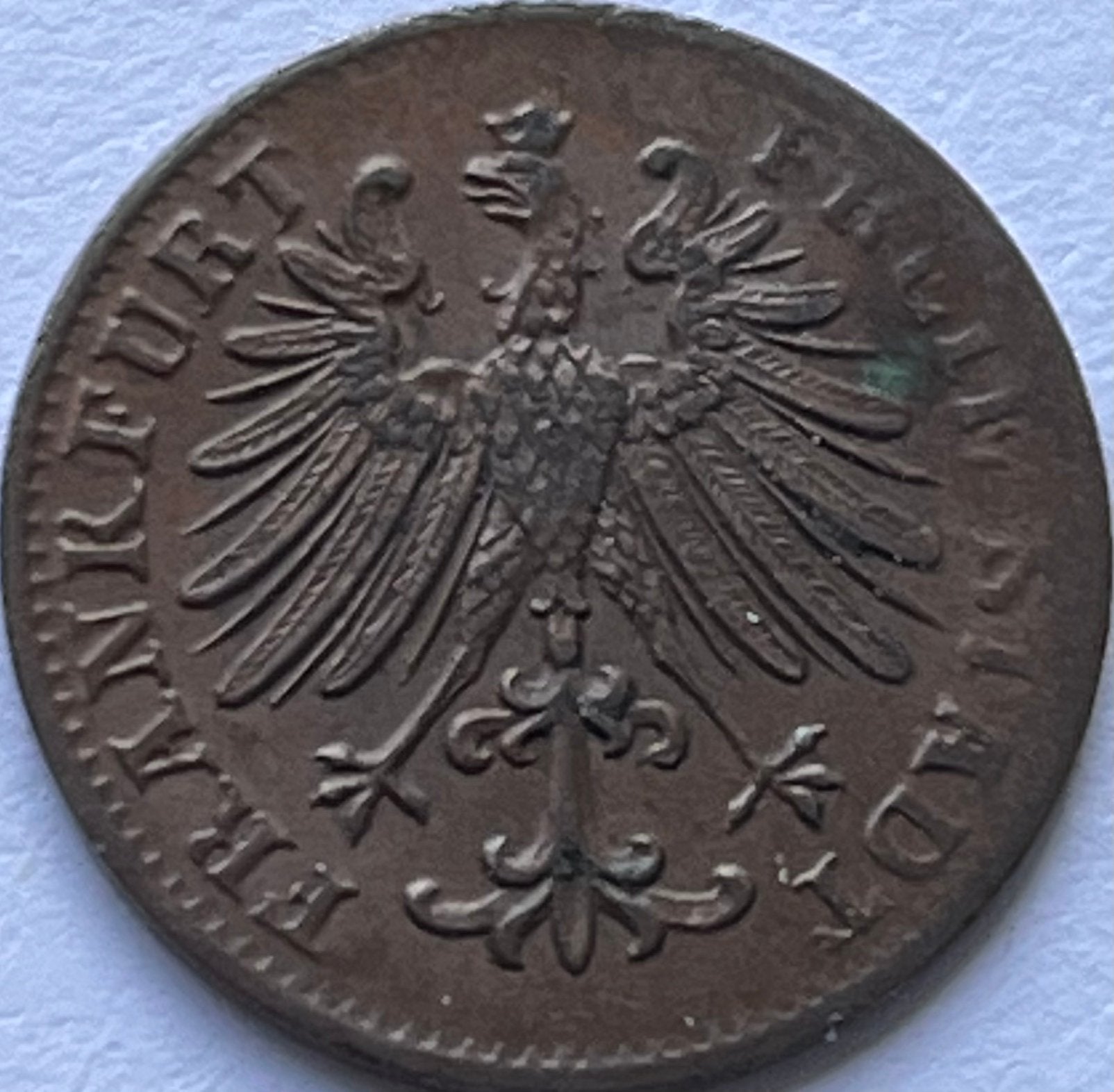 Frankfurt hele mooie heller 1856, Ophalen of Verzenden, Duitsland, Losse munt