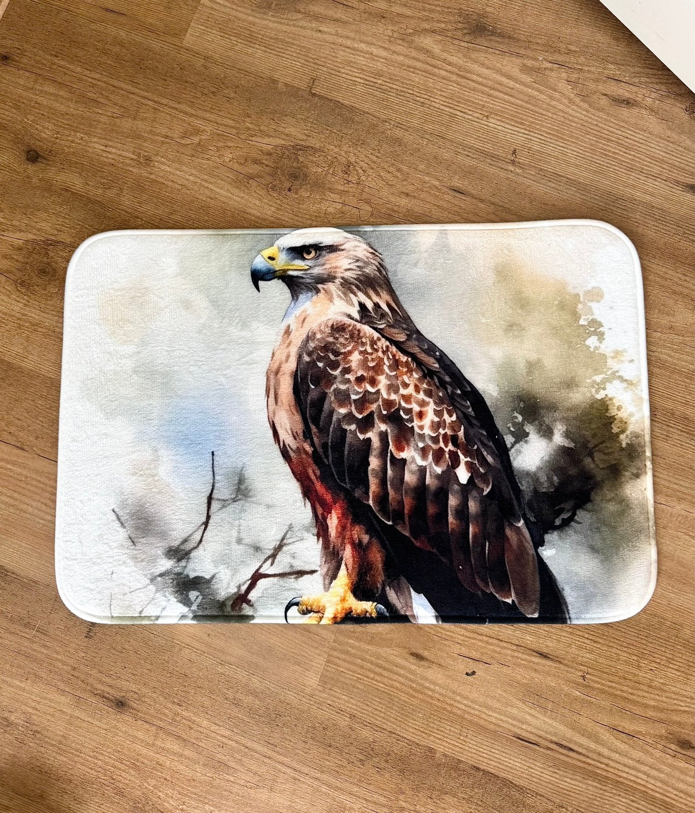 Luxe zachte antislip badmat/ deurmat met roofvogel arend, Verzenden, Nieuw, Meerkleurig, Badmat