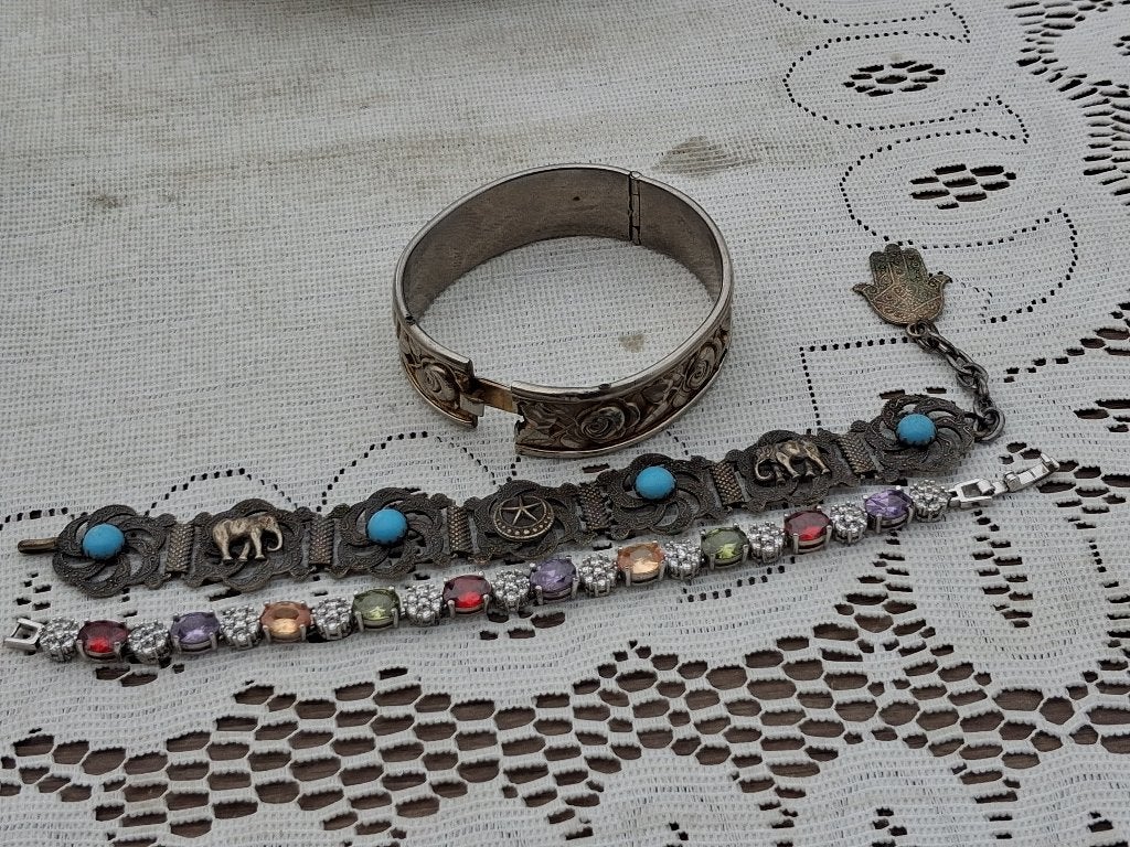vintage sieraden, Verzenden, Overige materialen, Armband, Met edelsteen