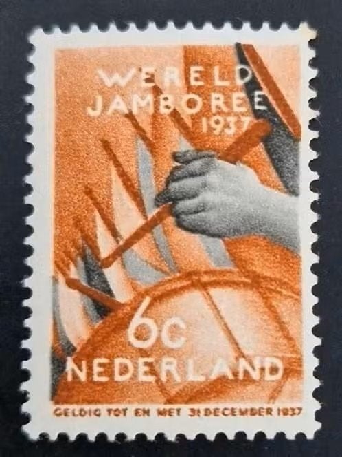 Nederland 1937 - nvph 294 - 5e Wereldjamboree ( verdikte N ), Postzegels en Munten, Postzegels | Nederland, Ophalen of Verzenden
