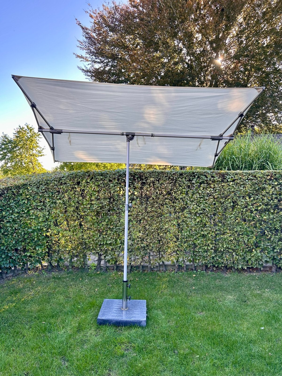 Glatz Parasol FLEX ROOF met voet - Zo goed als nieuw, Tuin en Terras, Kantelbaar, Zo goed als nieuw, Stokparasol, 2 tot 3 meter