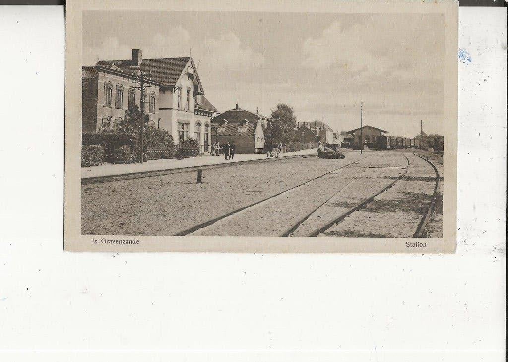 S Gravenzande Station met Spoor, Verzamelen, Ansichtkaarten | Nederland, Ophalen of Verzenden, Voor 1920, Ongelopen, Zuid-Holland