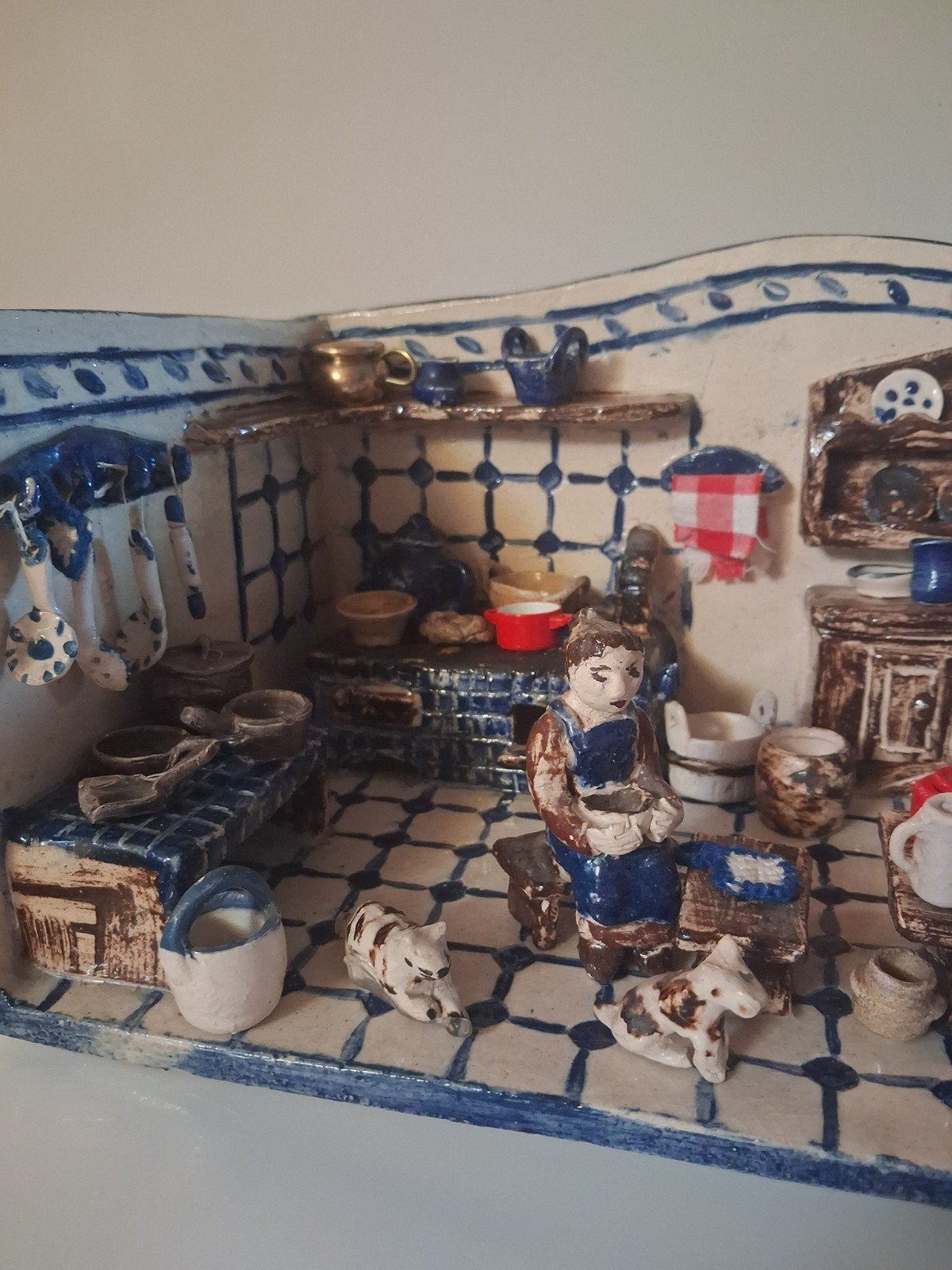 Diorama, Unieke vintage keramische 'Kijkdoos' Keuken, Ophalen of Verzenden, Huis en Inrichting