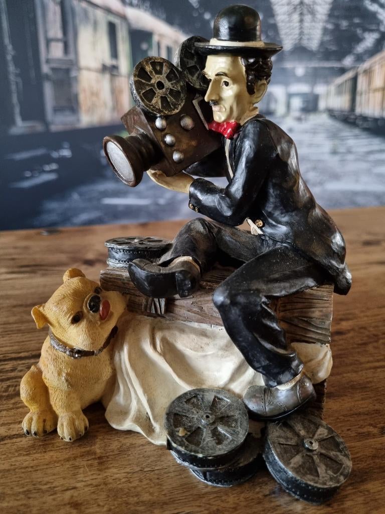 Spaarpot Charlie Chaplin met camera, Verzamelen, Ophalen of Verzenden, Zo goed als nieuw, Mens