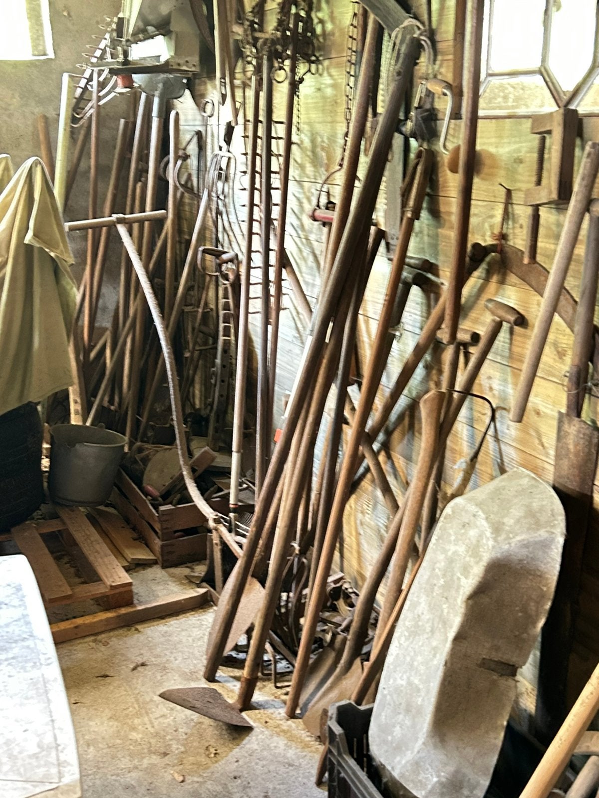 Diverse collectie antieke landbouwwerktuigen en gereedschap, Antiek en Kunst, Antiek | Gereedschap en Instrumenten, Ophalen
