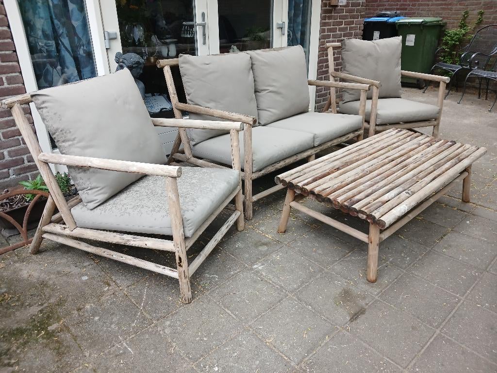Loungeset AppleBee, 4 zitplaatsen, Gebruikt, Hardhout, Ophalen of Verzenden