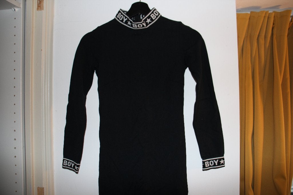 ZGAN Boy London zwart bodycon dress jurk - zwart/wit XS, Zwart, Ophalen of Verzenden, Zo goed als nieuw, Maat 34 (XS) of kleiner