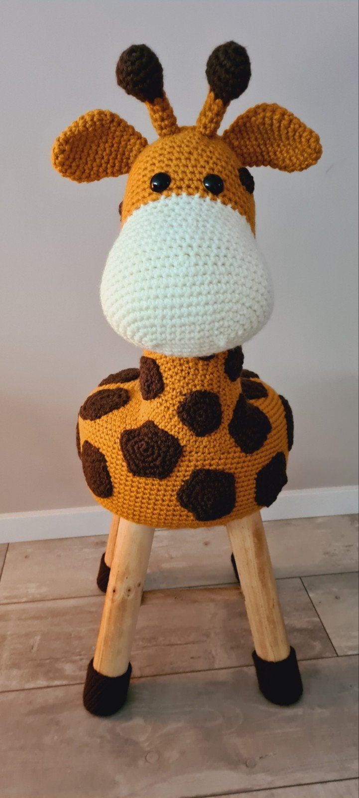 Gehaakte giraffe krukje voor kinderen, Ophalen, Hout