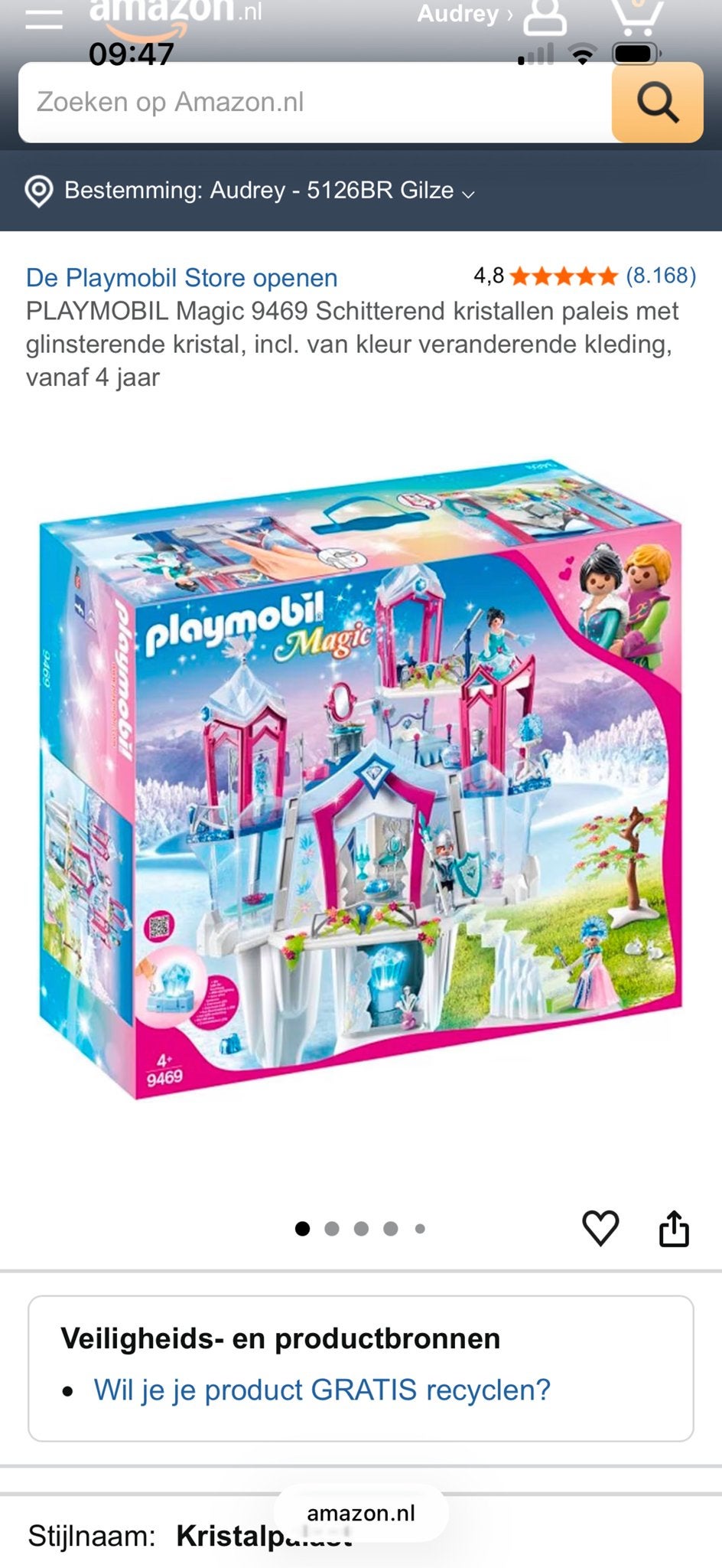 Playmobil IJskasteel 9469 - Magic Kristallen Paleis, Gebruikt, Complete set, Ophalen of Verzenden, Kasteel/Fort