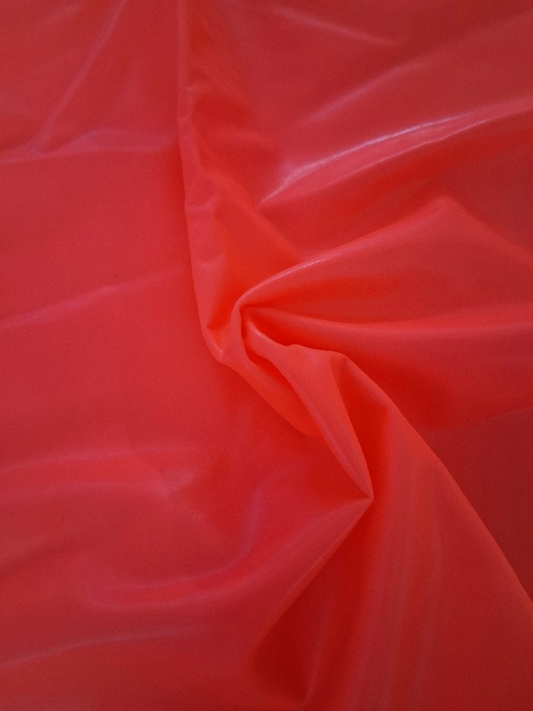 Oranje/roze lakstof 4-way stretch, Overige materialen, Overige kleuren, 120 cm of meer, Ophalen of Verzenden