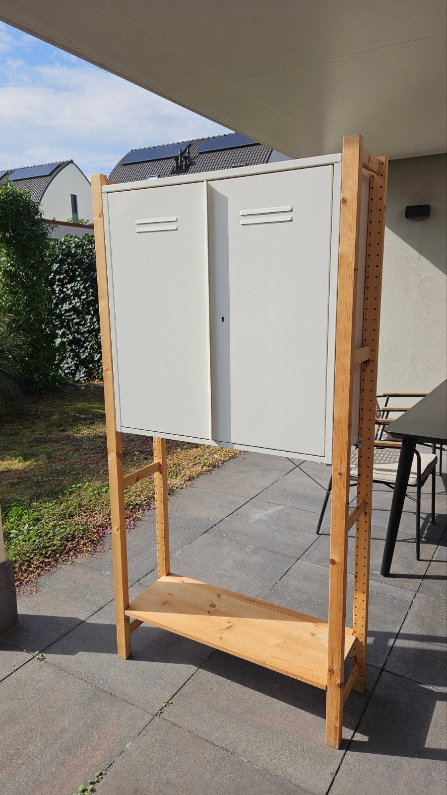 Metalen kastje met houten frame - industrieel - Ikea Ivar, Ophalen, Gebruikt, Industrieel