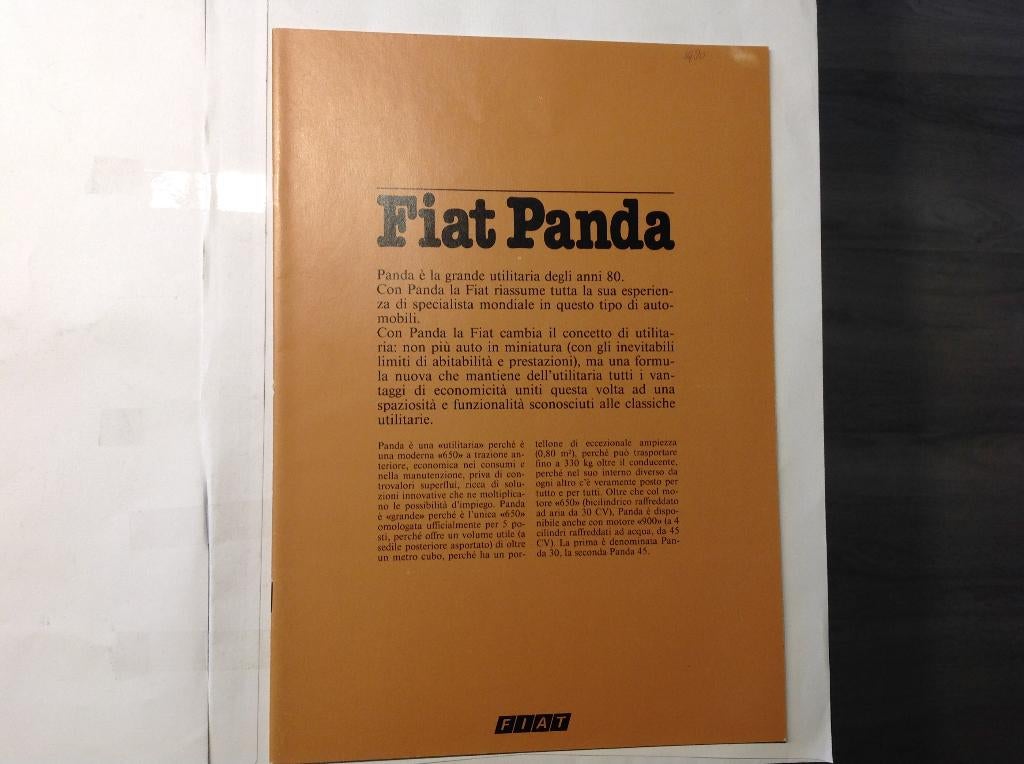 Fiat Panda 30 en 45 folder Italiaans 20 blz 1980, Ophalen of Verzenden, Nieuw, Overige merken
