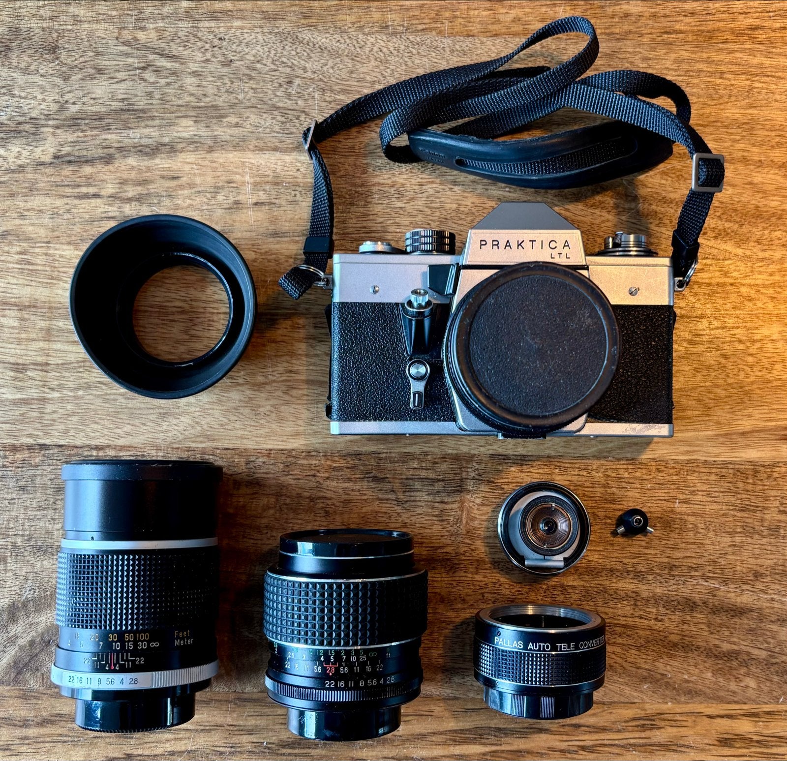 Praktica LTL Set - 2 M42 Lenzen & Unieke Haakse Zoeker, Ophalen of Verzenden, Gebruikt, Spiegelreflex, Overige Merken