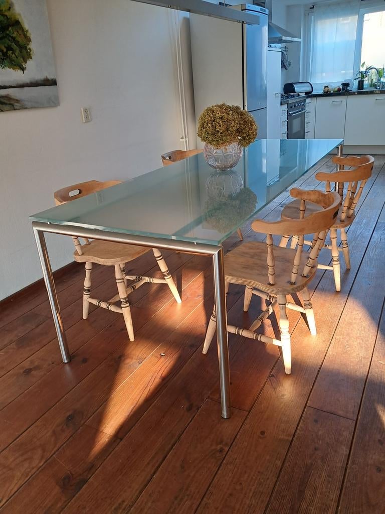 Eettafel, Modern design, 200 cm of meer, Zo goed als nieuw, Vijf personen of meer