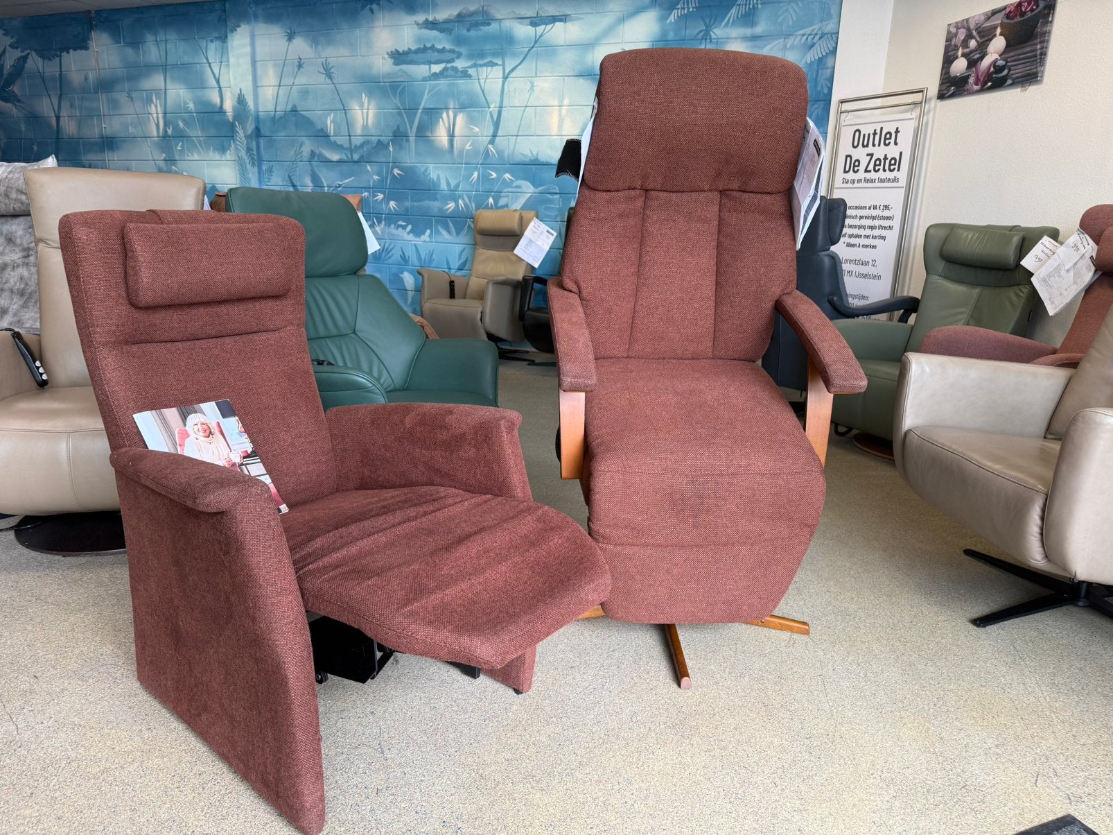 Velderhof / Prominent sta op stoel relax fauteuils, Huis en Inrichting, Ophalen of Verzenden, Zo goed als nieuw, Stof, Gratis bezorging regio Utrecht