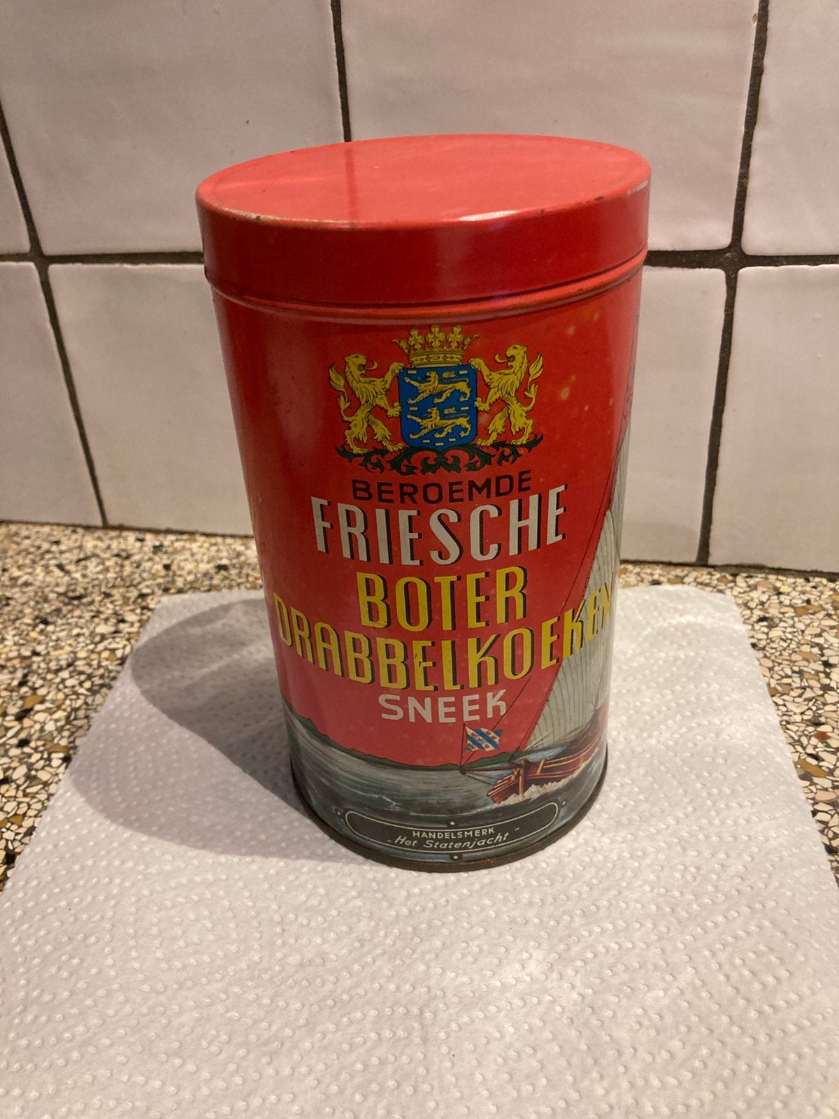 Blik drabbelkoeken, Verzamelen, Blikken, Ophalen of Verzenden, Zo goed als nieuw, Overige