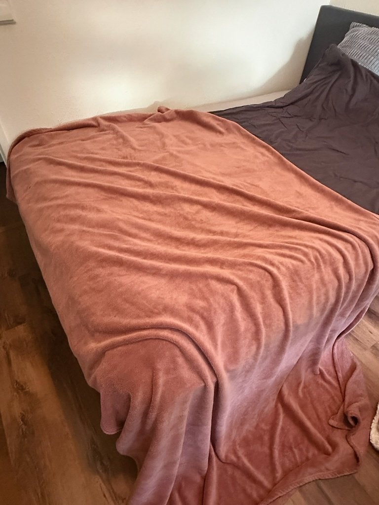Fleece plaid deken oud roze, ombre kleurverloop, Ophalen of Verzenden, Gebruikt