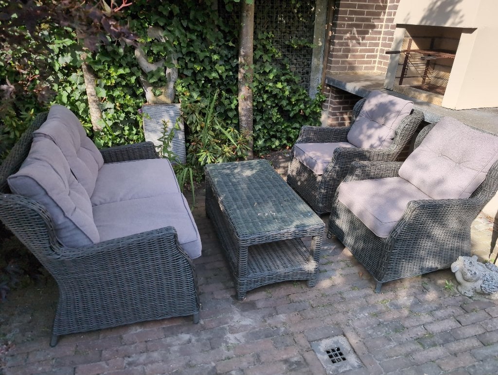 Loungeset rotan, Ophalen, 4 zitplaatsen, Gebruikt, Bank