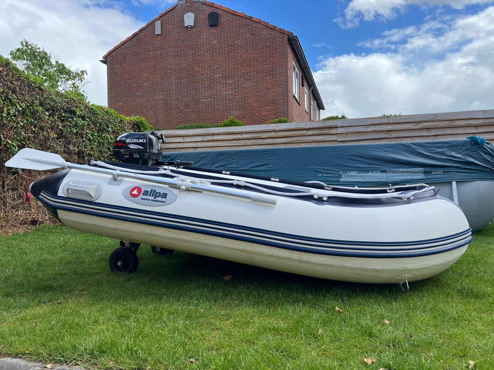 Allpa rubberboot met suzuki 2,5pk, Ophalen, Zo goed als nieuw, Inclusief motor, Aluminium