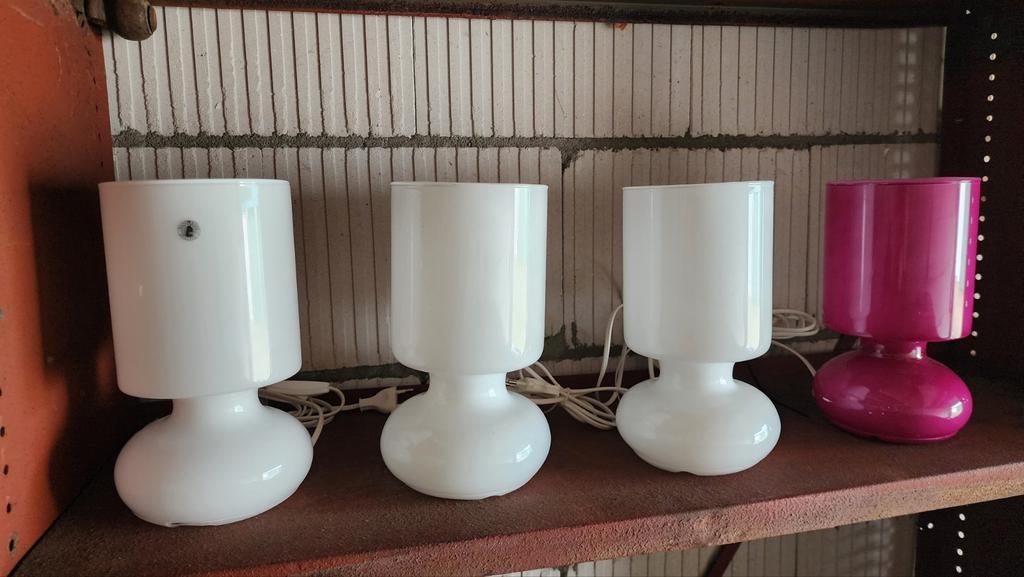 Vintage Ikea glazen mushroom lampen, Huis en Inrichting, Lampen | Vloerlampen, Gebruikt, Vintage, Ophalen of Verzenden, Glas