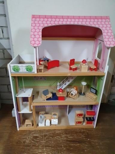 Nieuw Kidkraft houten poppenhuis +werkend licht+deurbel,, Ophalen, Nieuw, Poppenhuis