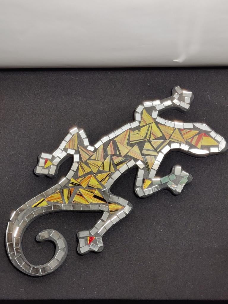 Salamander wanddecoratie mozaïek glas, Ophalen of Verzenden, Zo goed als nieuw