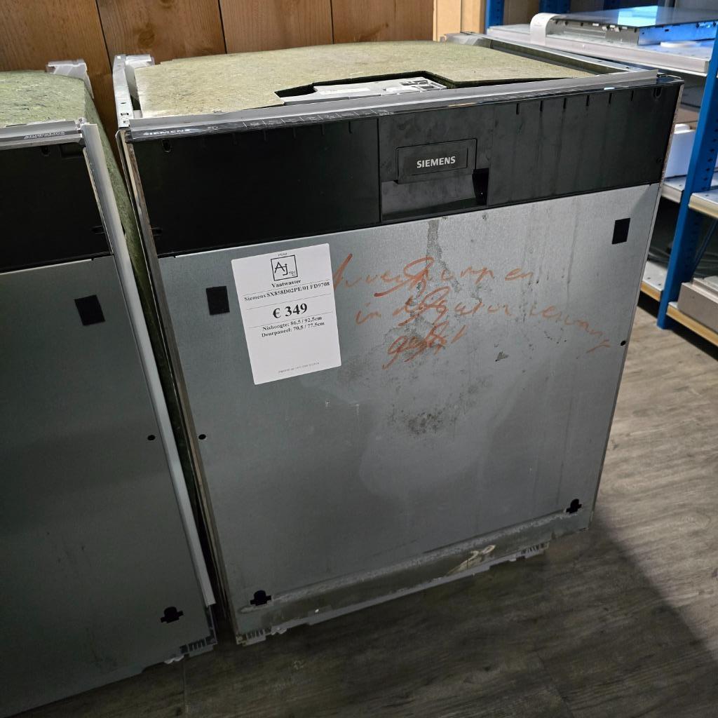 Siemens inbouw vaatwasser SX858D02PE, Ophalen, Refurbished, Inbouw, 45 tot 60 cm