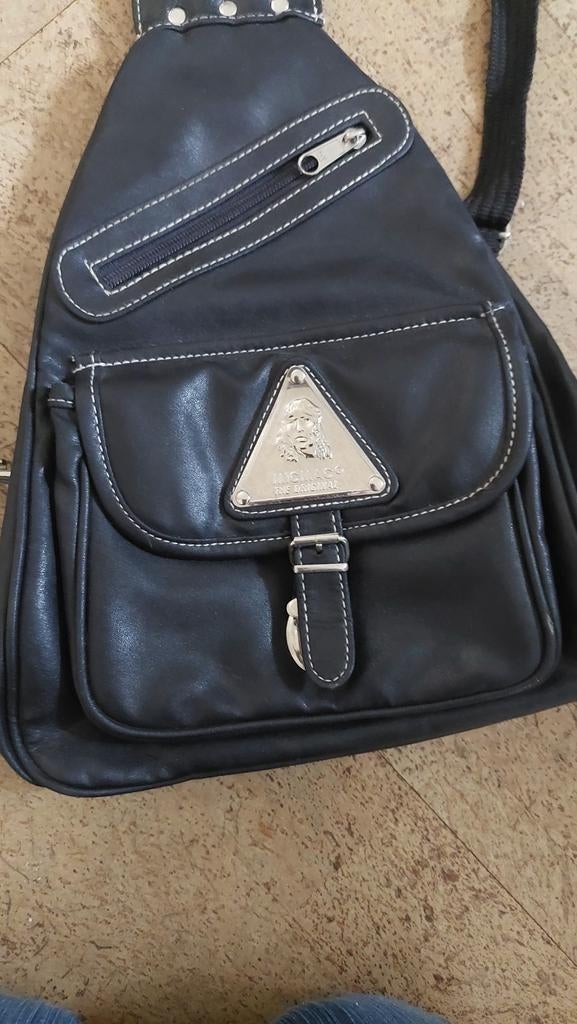 Stevige Zwart-Leren Dames Rugzak (micmac), Ophalen of Verzenden, Zo goed als nieuw, Overige merken, 30 tot 45 cm