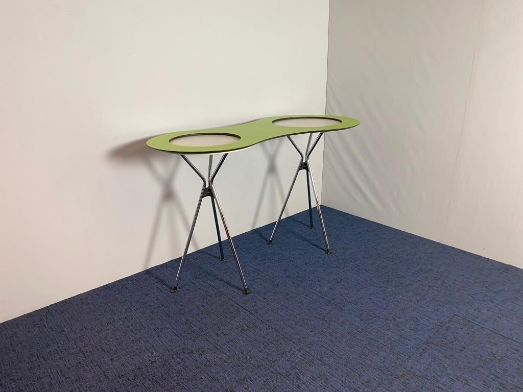 14 x Sedus Meet Table Over Easy, groen/wit, chroom frame, Ophalen, Gebruikt