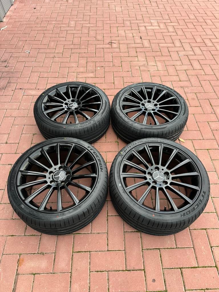 Mercedes cla Multispaak look 18” breedset zwart nieuw 5x112, Auto-onderdelen, Banden en Velgen, Velg(en), Zomerbanden, 18 inch