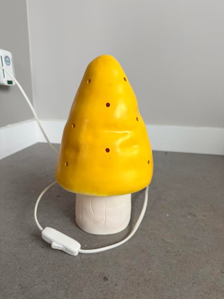 Vintage Heico paddestoel lamp - Vliegenzwam, Ophalen of Verzenden, Gebruikt, Kunststof, Minder dan 100 cm