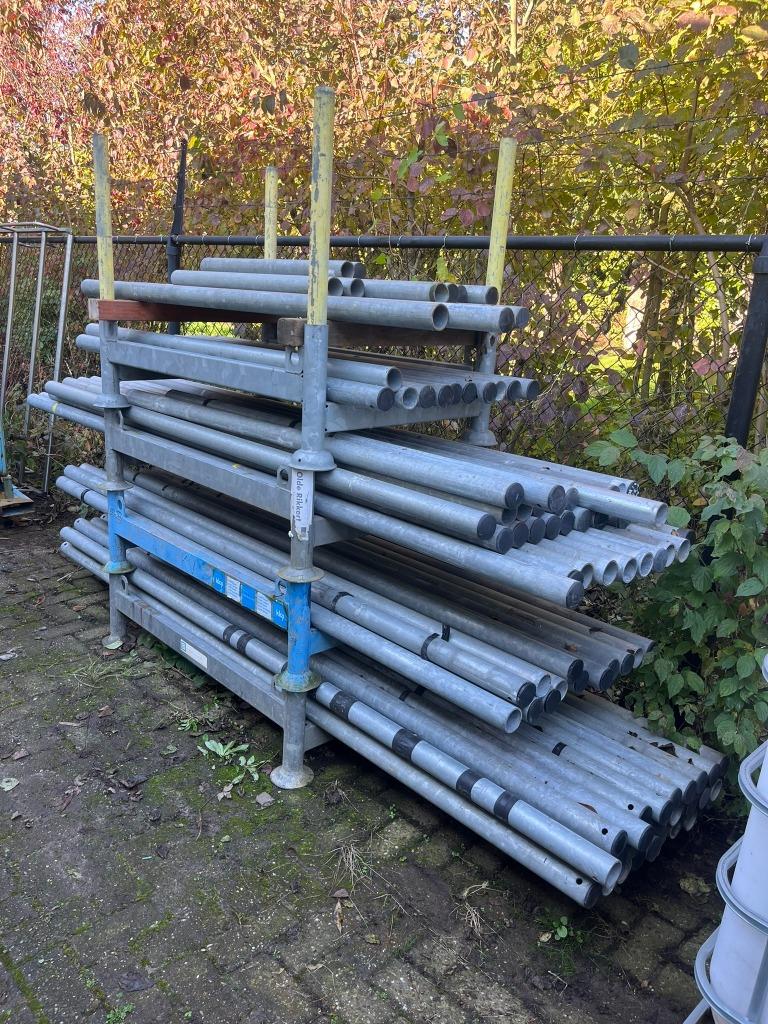 Hekwerk paal/hekwerkpaal/hekwerk buis 60MM verzinkt gebruikt, Ophalen, Gebruikt