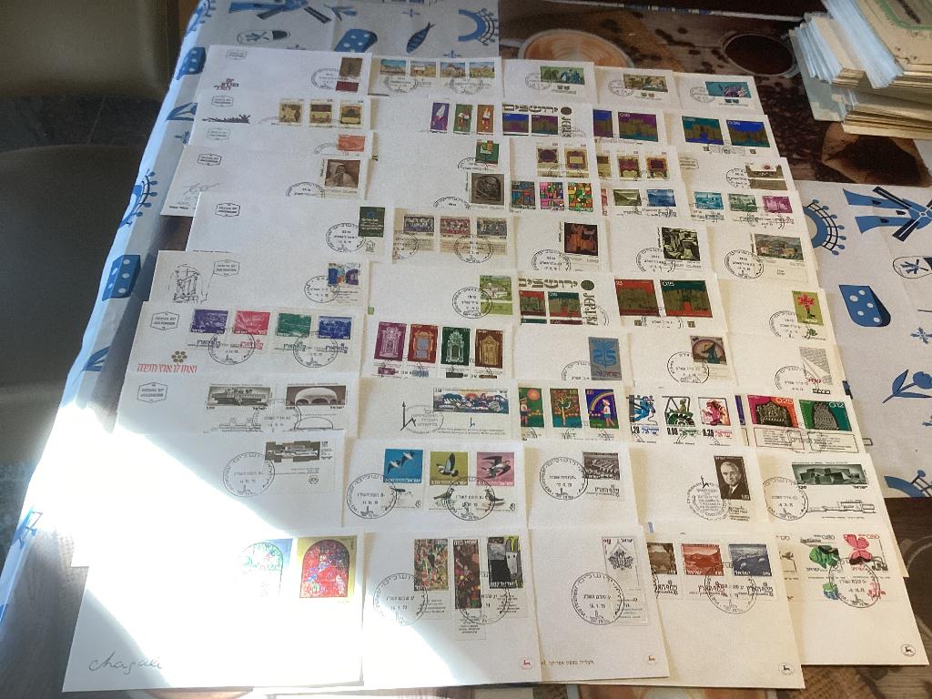 No13 Verzameling fdc Israel 1971-1975 50 stuks onbeschreven, Postzegels en Munten, Postzegels | Eerstedagenveloppen, Ophalen of Verzenden
