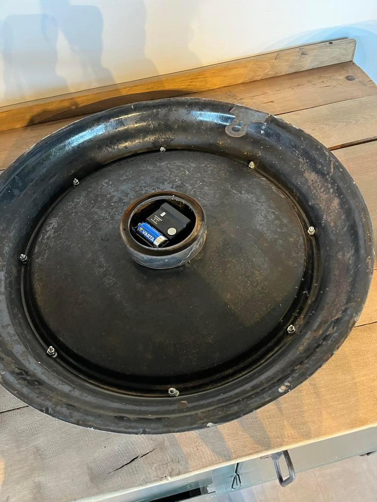Oude Fabrieksklok / Schoolklok - Batterij, Antiek en Kunst, Antiek | Klokken, Ophalen of Verzenden