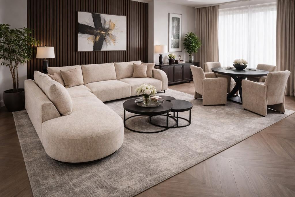 Complete Woonkamer: Bank Stoelen Eettafel & Salontafel NIEUW, Ophalen