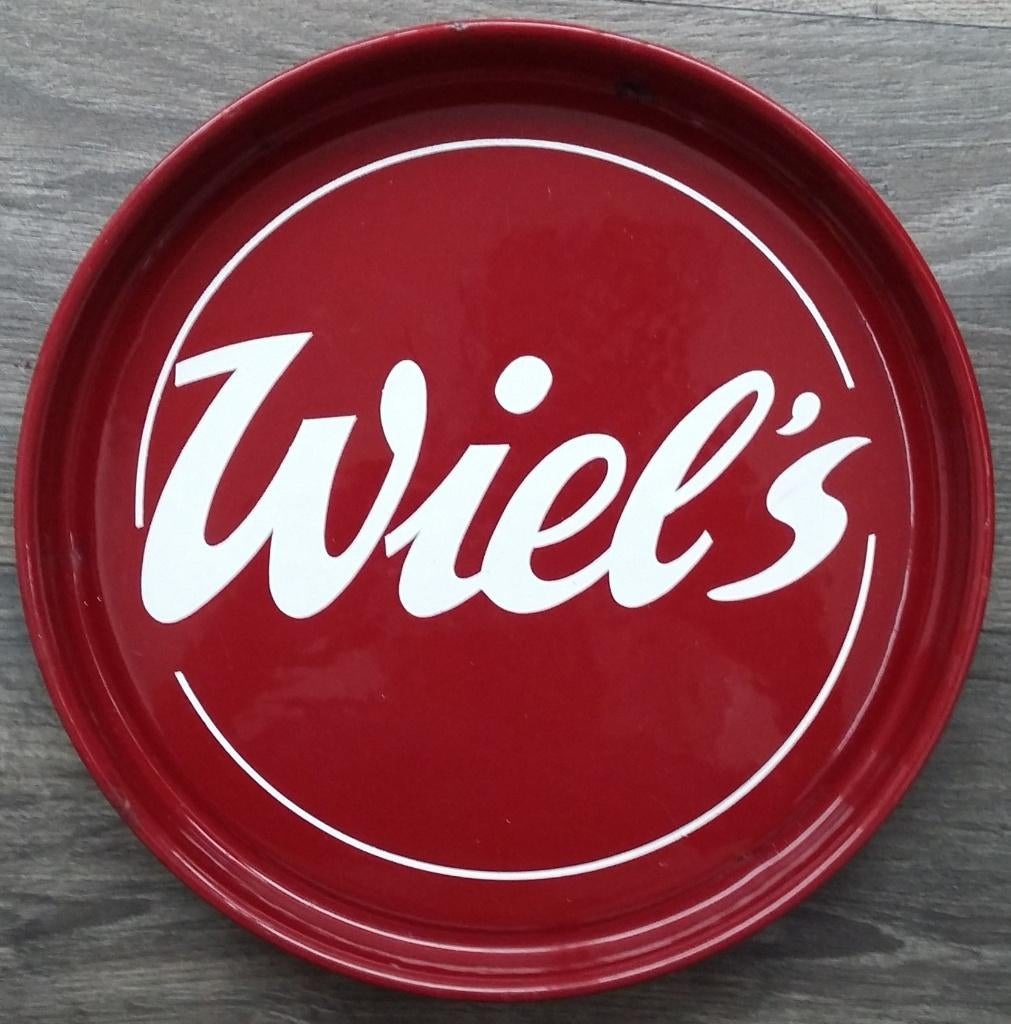 Om 1945-1950 Emaille Dienblad Brouwerij Wielemans Ceuppens, Ophalen of Verzenden, Gebruikt, Reclamebord, Plaat of Schild, Overige merken