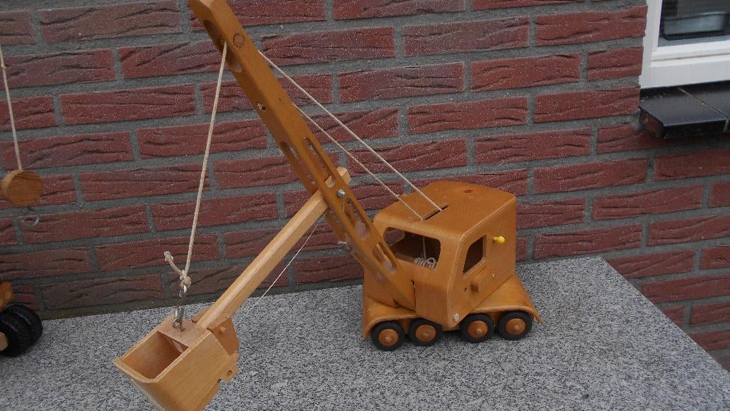 FWF Fröbel Werdau D.D.R. dragline kraan houten speelgoed, Ophalen of Verzenden