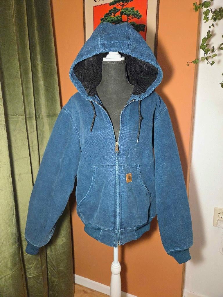 Zeldzame Vintage Carhartt J25 jas. Dark teal, maat S., Blauw, Ophalen of Verzenden, Zo goed als nieuw, Maat 36 (S)